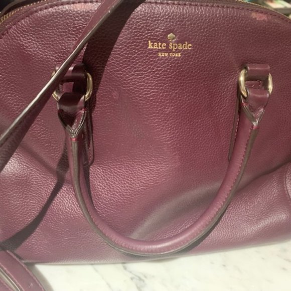 Burgundy/purple Kate Spade leather handbag - Picture 2 of 6